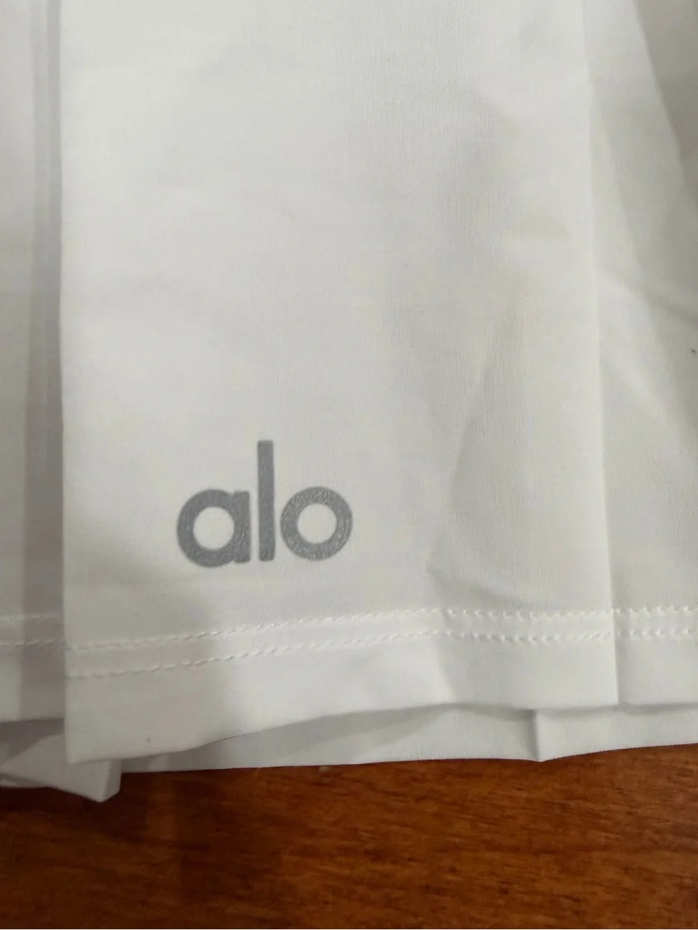ALO Yoga White Pleated Mini Skirt
